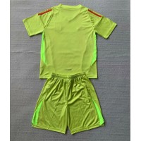 Camisa de Futebol Itália Goleiro Equipamento Principal Infantil Europeu 2024 Manga Curta (+ Calças curtas)